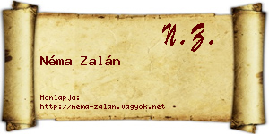 Néma Zalán névjegykártya